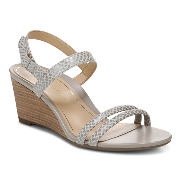 Vionic Sandals Ireland - Emmy Wedge Sandal Grey - Womens Shoes Online | JGZMA-4305